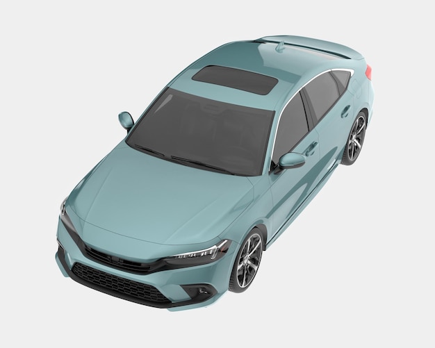 Automobile moderna isolata sull'illustrazione del rendering 3d dello sfondo