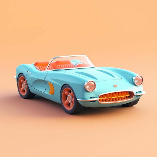 Automobile sportiva del fumetto 3d