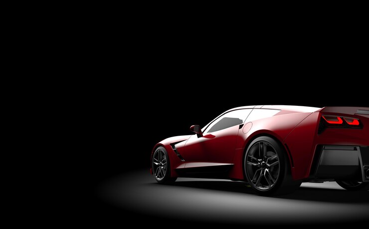 automobile sportiva generica rossa sul nero