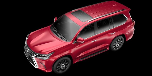 Automobile SUV realistica isolata su sfondo 3d rendering illustrazione