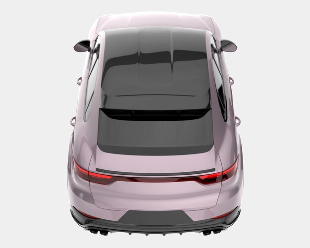 Automobile SUV realistica isolata su sfondo 3d rendering illustrazione