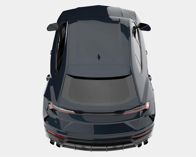 Automobile SUV realistica isolata su sfondo 3d rendering illustrazione