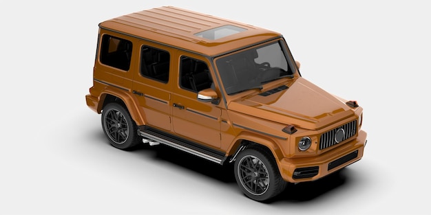 Automobile SUV realistica isolata su sfondo 3d rendering illustrazione