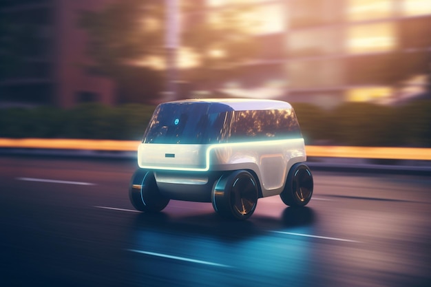 Autonomous Delivery Van AIDriven Concept Illustration