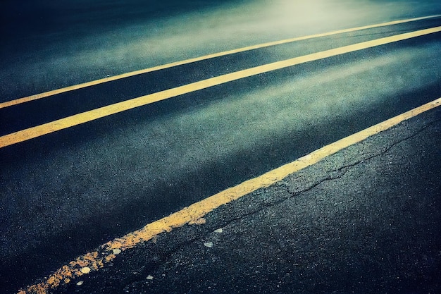 Autostrada asfaltata con segnaletica stradale sullo sfondo del viaggio della carta da parati del percorso del viaggio da sogno con saf