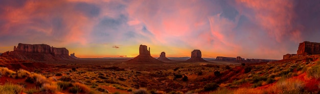 Autostrada che raggiunge la Monument Valley al tramonto Utah Stati Uniti