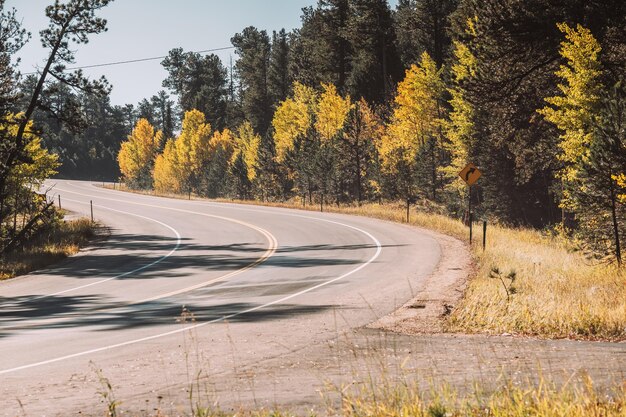 Autostrada in autunno in Colorado USA