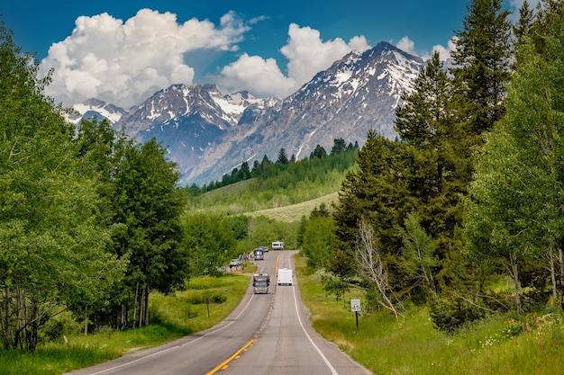 Autostrada nel Parco Nazionale del Grand Teton