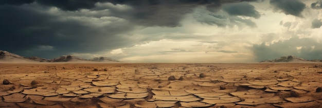 Autostrada tempestosa incrinata in un deserto deserto con texture granulosa e graffi