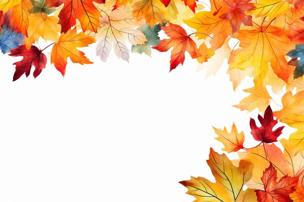 Autumn Leaves Welcome Banner di vendita di benvenuto autunnale e idea di poster Copyspace Generative Ai