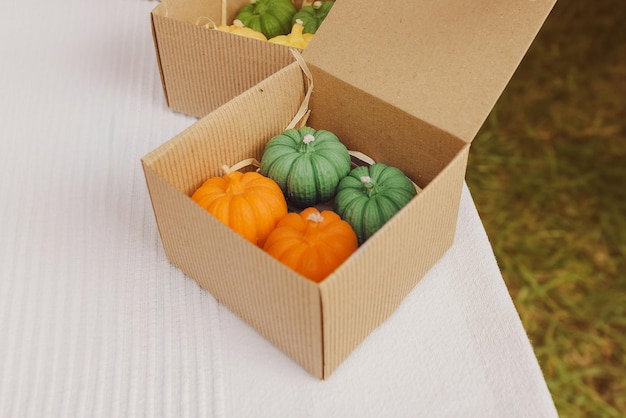 Autunno composizione set di candele zucca mercato accogliente decorazione della casaHalloween concettoHappy Thanksgiving