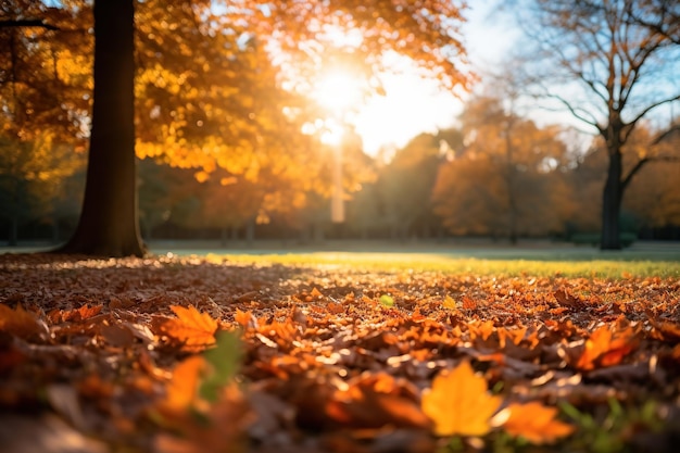 Autunno dorato nella foresta del parco