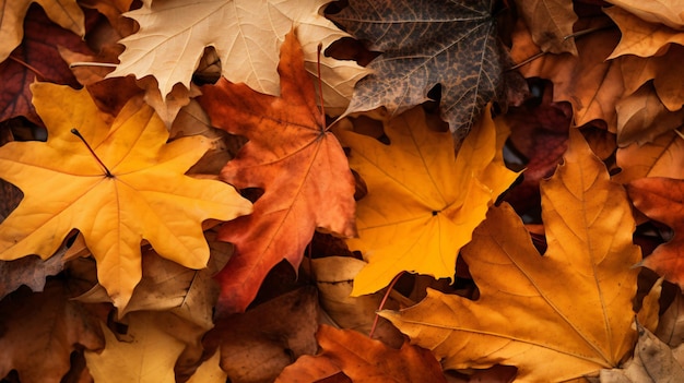 autunno foglie d'acero colorate sullo sfondo