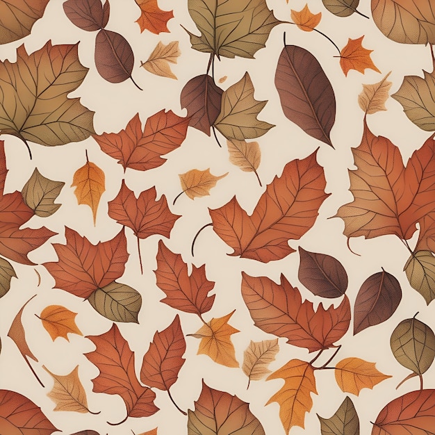 Autunno Foglie Seamless Pattern