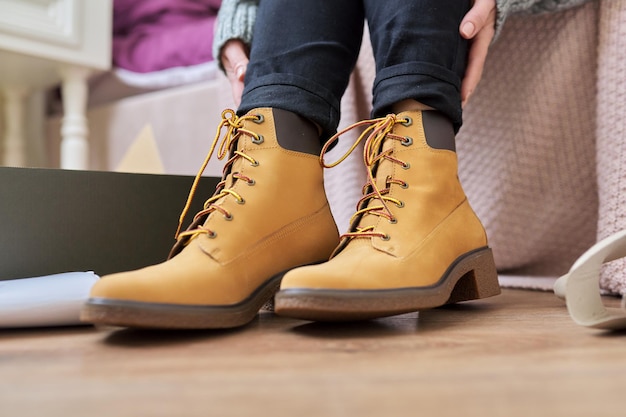 Autunno inverno nuove scarpe donna primo piano ferratura stivali caldi