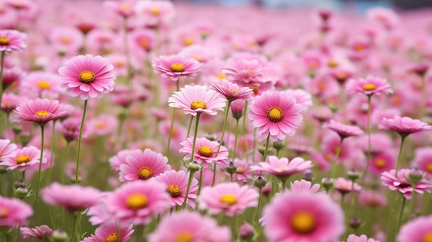 Autunno Rosa Cosmo Cornice Sfondo AI Generato