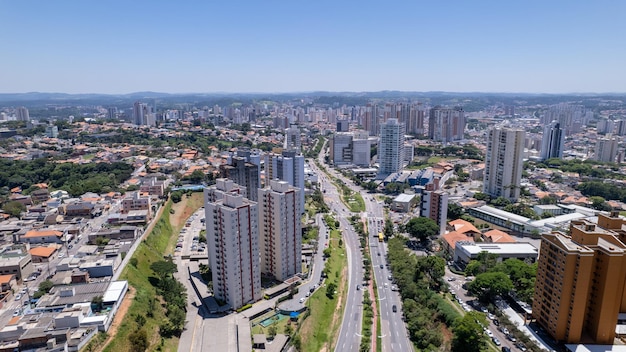 Av 9 de Julho nella città di Jundiai a Sao Paulo Brasile Vista aerea