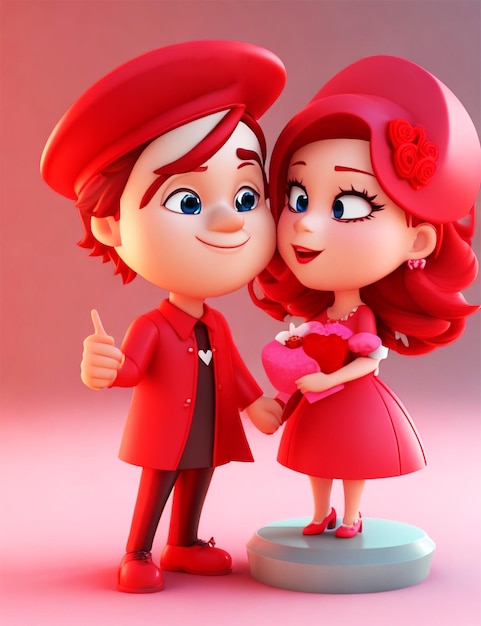 Avatar del fumetto di rendering 3d di San Valentino