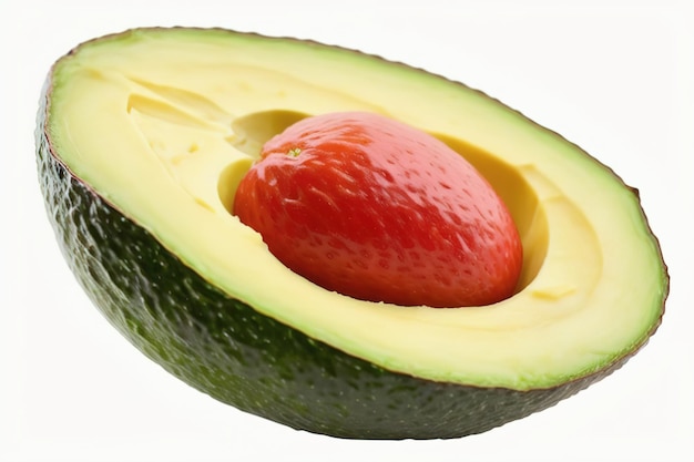 Avocado fresco isolato su sfondo bianco IA generativa