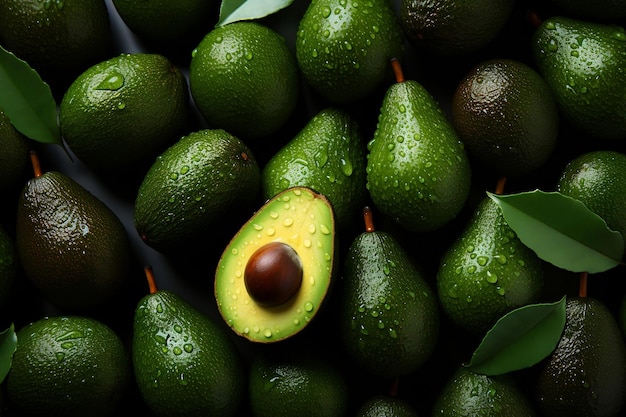 Avocado fresco nel cestino arance realistiche Foto generata da AI