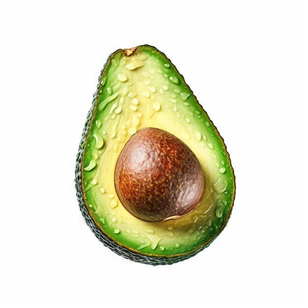 Avocado isolato su trasparente bianco