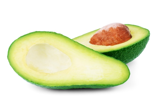 Avocado isolato su uno sfondo bianco.