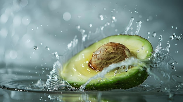 Avocado spruzzato nell'acqua