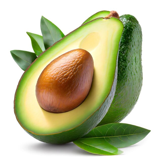 Avocado su uno sfondo bianco