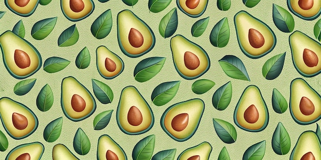 avocado su uno sfondo verde