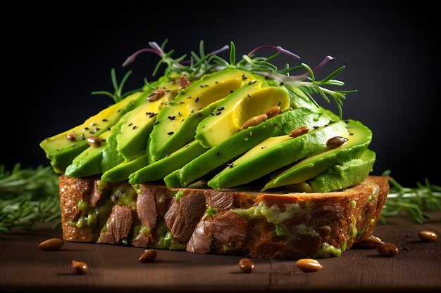 Avocado tagliato su pane integrale