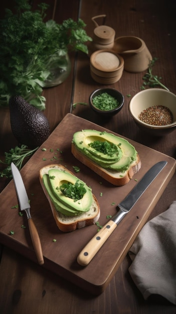 Avocado Toast sul tavolo IA generativa