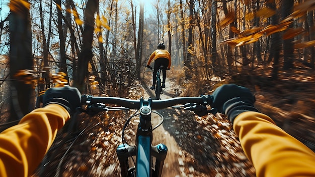 Avventura in bicicletta in autunno in alta definizione