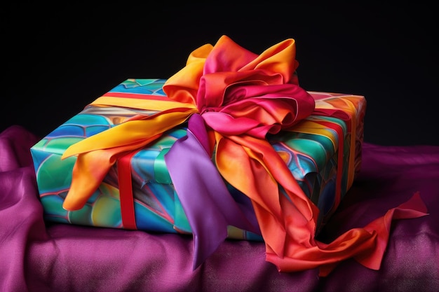 Avvolgere un regalo con un tessuto colorato