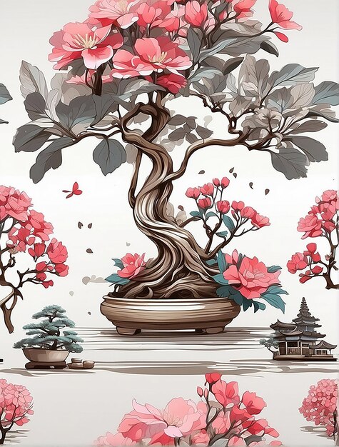 Azalea con fiori rosa immagini belle e affascinanti come albero bonsai