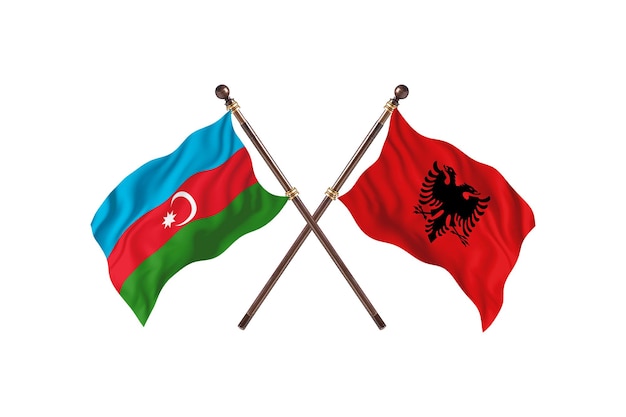 Azerbaigian contro Albania due bandiere di paesi Background