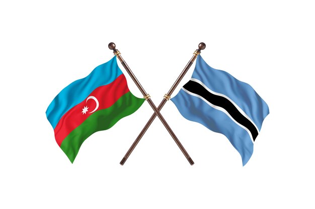 Azerbaigian contro Botswana due bandiere di paesi Background