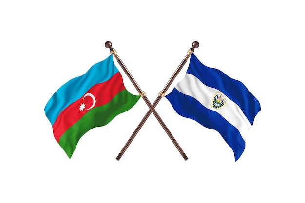 Azerbaigian contro El Salvador due bandiere di paesi Background