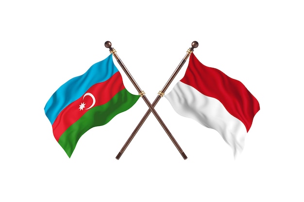 Azerbaigian contro Indonesia due bandiere di paesi Background