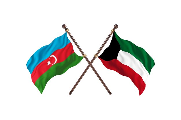 Azerbaigian contro Kuwait due paesi bandiere Background