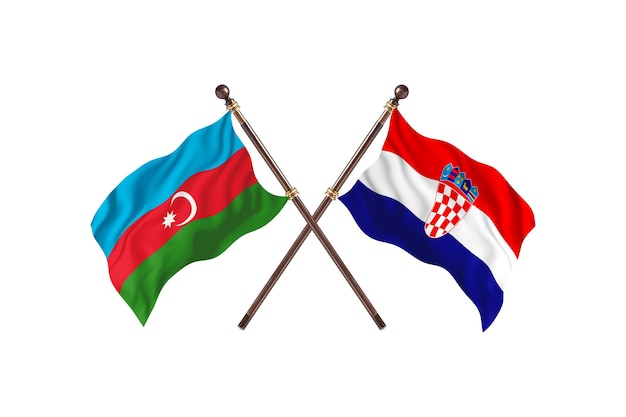 Azerbaigian contro la Croazia due bandiere di paesi Background