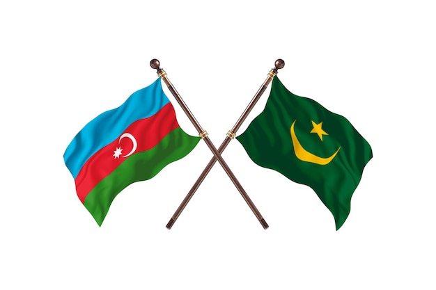 Azerbaigian contro Mauritania due bandiere di paesi Background