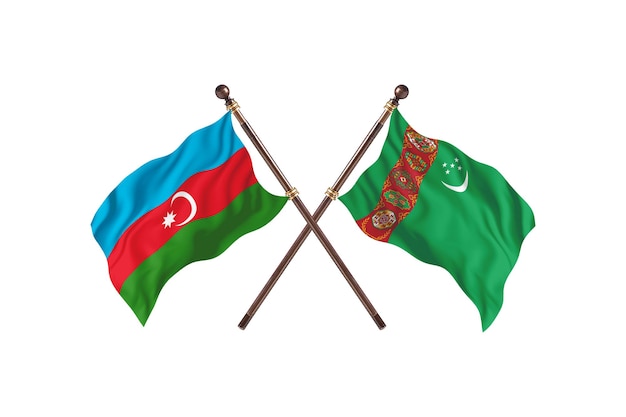 Azerbaigian contro Turkmenistan due bandiere di paesi Background