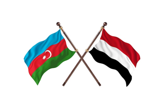 Azerbaigian contro Yemen due bandiere di paesi Background