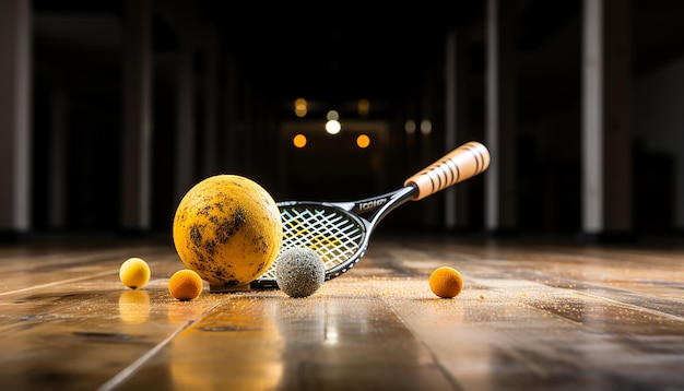 Azione sul campo da squash