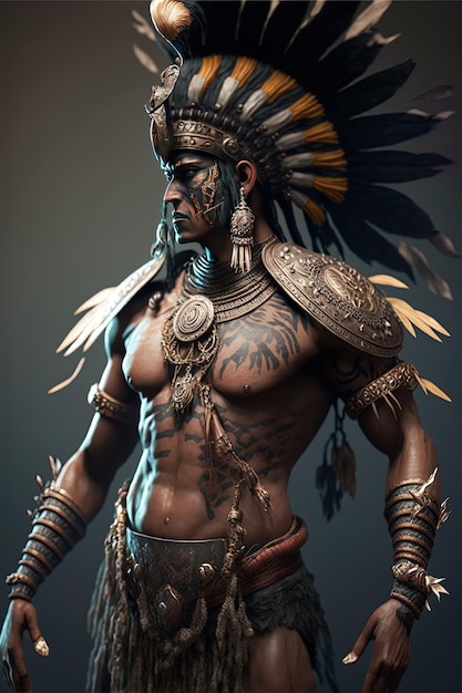 Aztec Warrior UltraDetailed Male in Soft Light