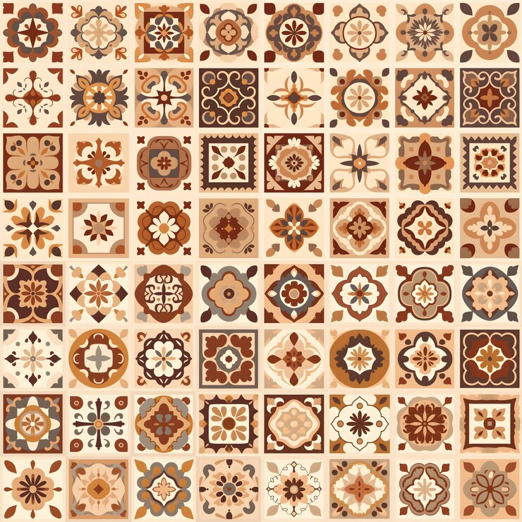 Foto azulejo piastrelle di ceramica a parete a disegno senza cuciture uno sfondo ripetitivo una serie di piastrelle quadrate in colori beige e marrone sullo sfondo ripetuto