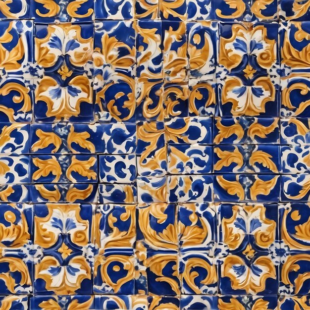 Azulejos azulejo portoghese o piastrelle portoghesi con disegno senza cuciture