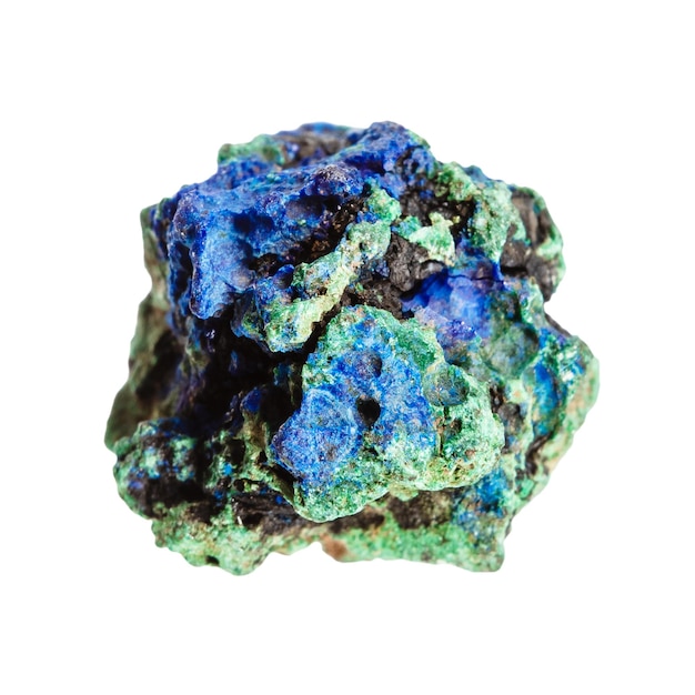 azurite e malachite minerali isolati non lucidati