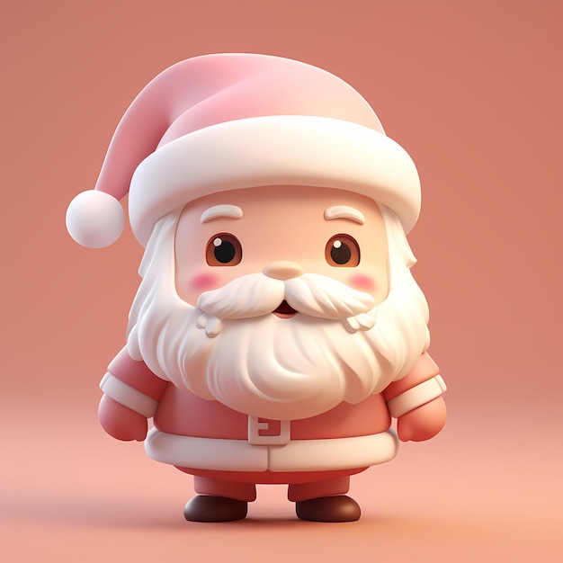 babbo natale 3d tenui colori pastello