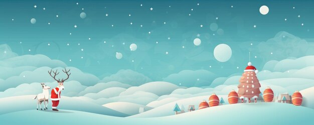 Babbo Natale che vive nella foresta invernale illustrazione di biglietti di auguri di Natale panorama Generative ai